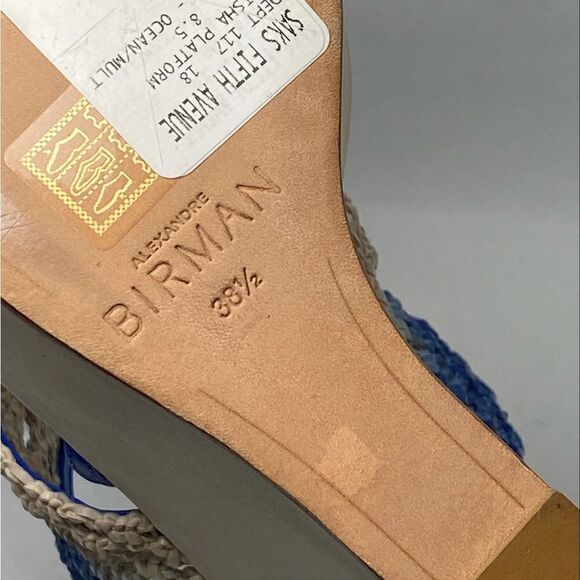 Alexandre Birman Trisha Woven Platform Wedge Sandals size 38.5